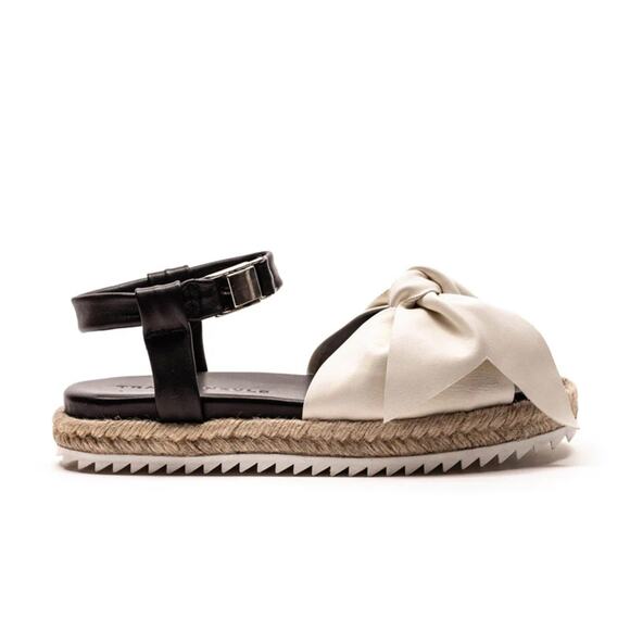 TRACEY NEULS NIB Okeefe Leather Ankle Strap Bow Espadrille Sandals 40 NEW - Picture 2 of 8